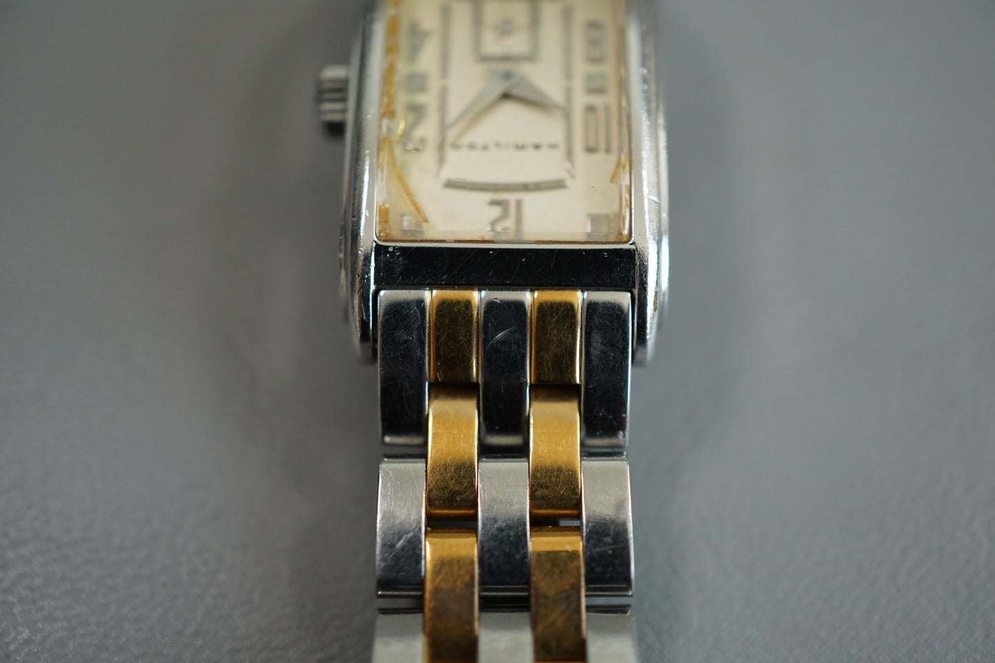 Hamilton 6202 Two Tone Rectangular Ladies Quartz Watch