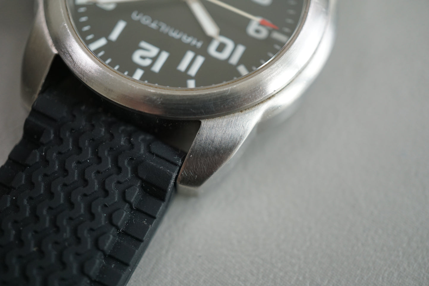 Hamilton Field H614110 Field Black Dial Crown Guard Quartz Watch For Repair