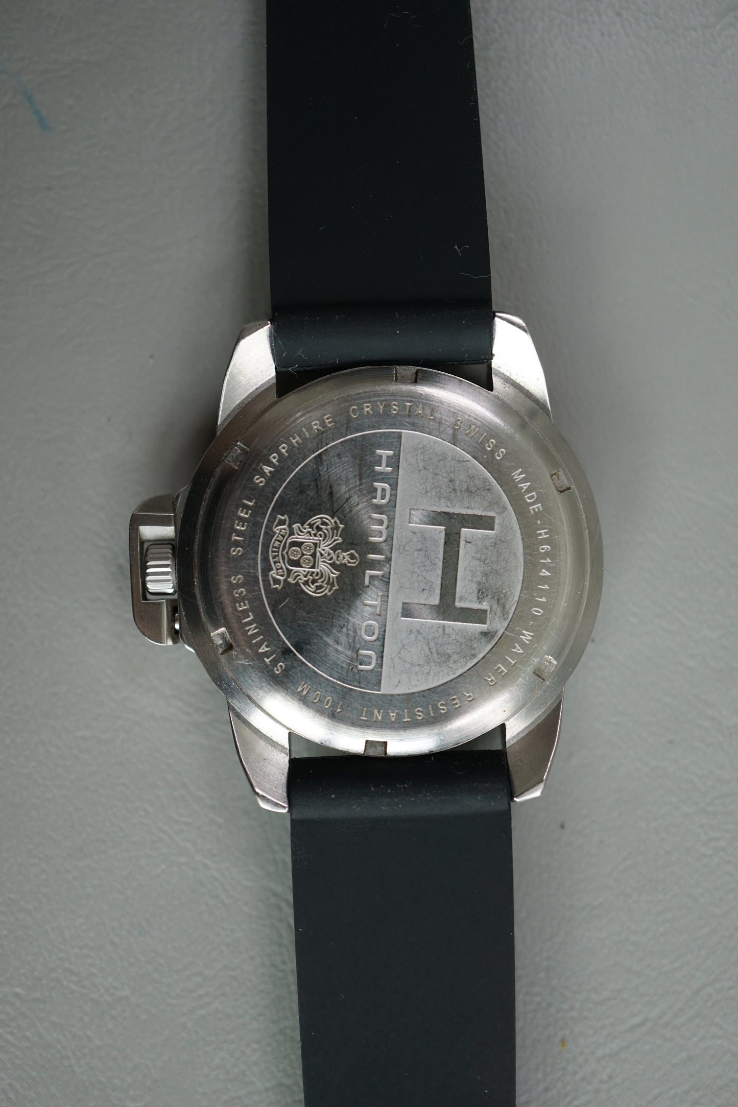 Hamilton Field H614110 Field Black Dial Crown Guard Quartz Watch For Repair