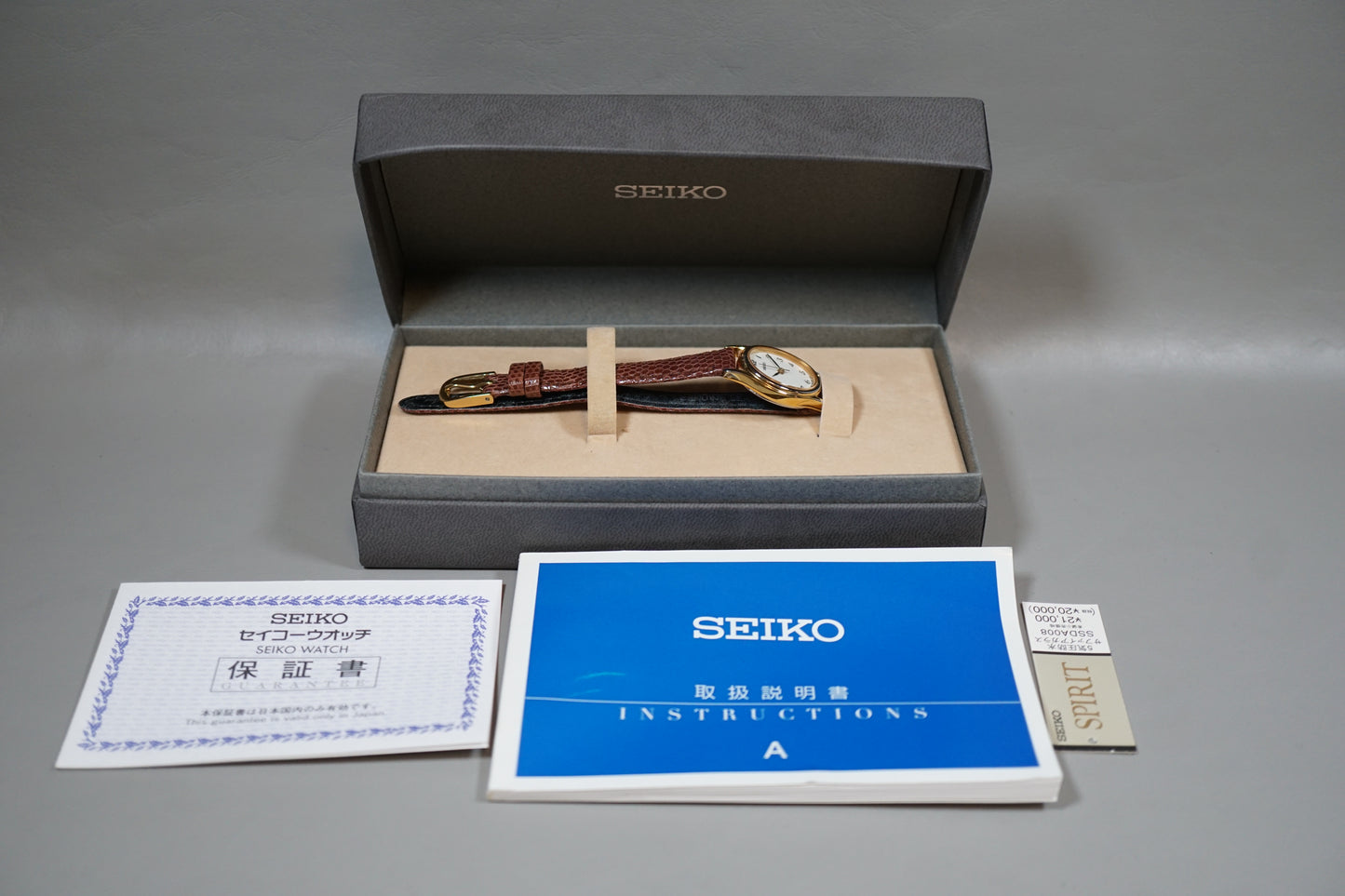 Seiko Spirit SSDA008 1N01 Gold Tone Oval Shape Ladies Quartz Watch