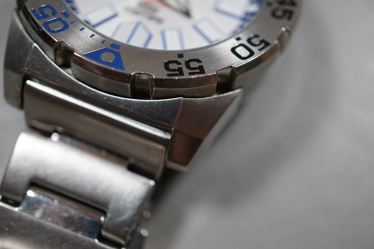 Seiko 5 Sports SRP481 4R36 White Blue "Baby Ice Monster" Automatic Watch