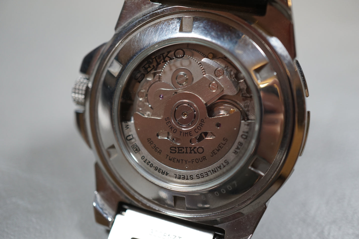 Seiko 5 Sports SRP481 4R36 White Blue "Baby Ice Monster" Automatic Watch