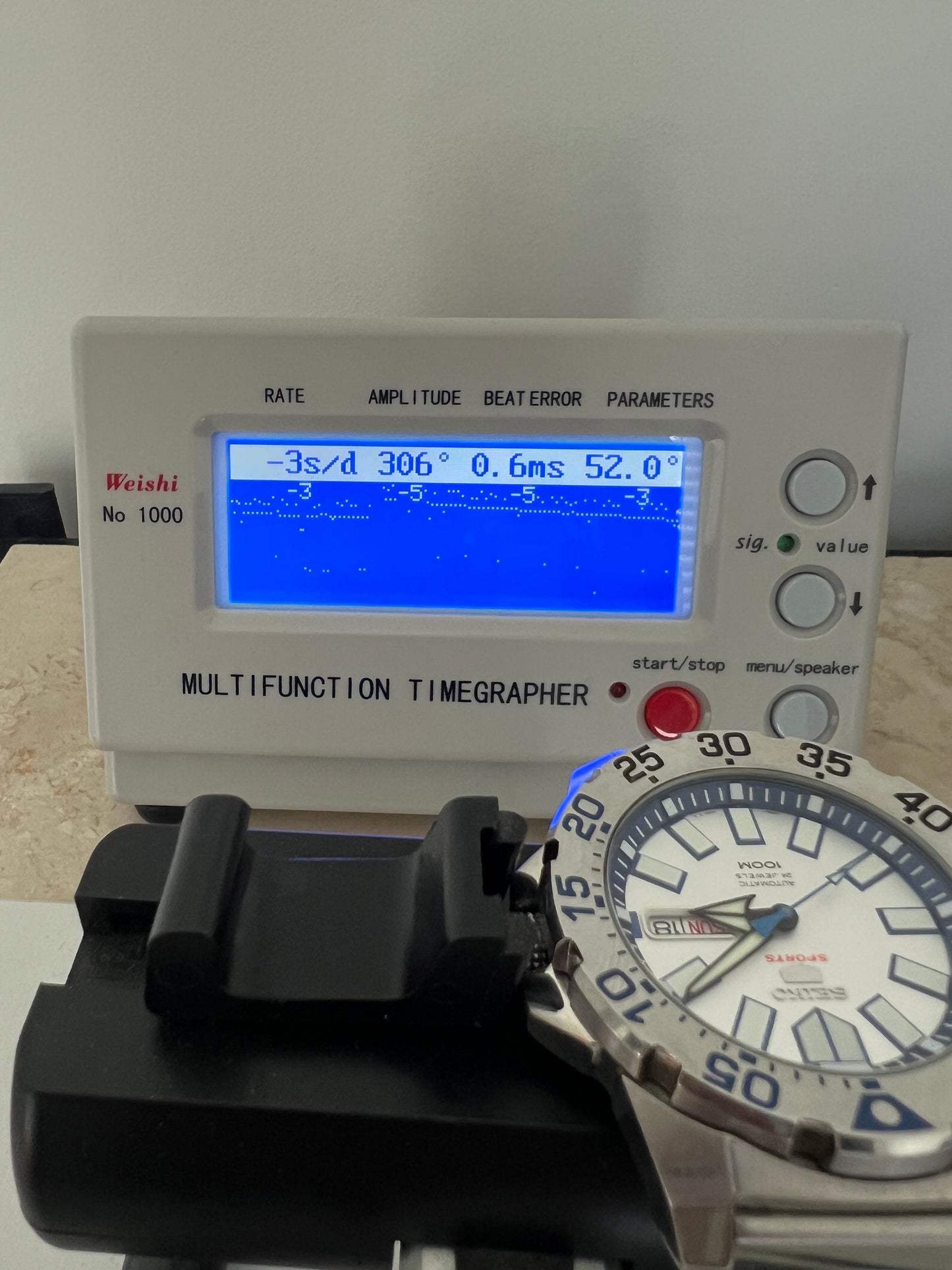 Seiko 5 Sports SRP481 4R36 White Blue "Baby Ice Monster" Automatic Watch