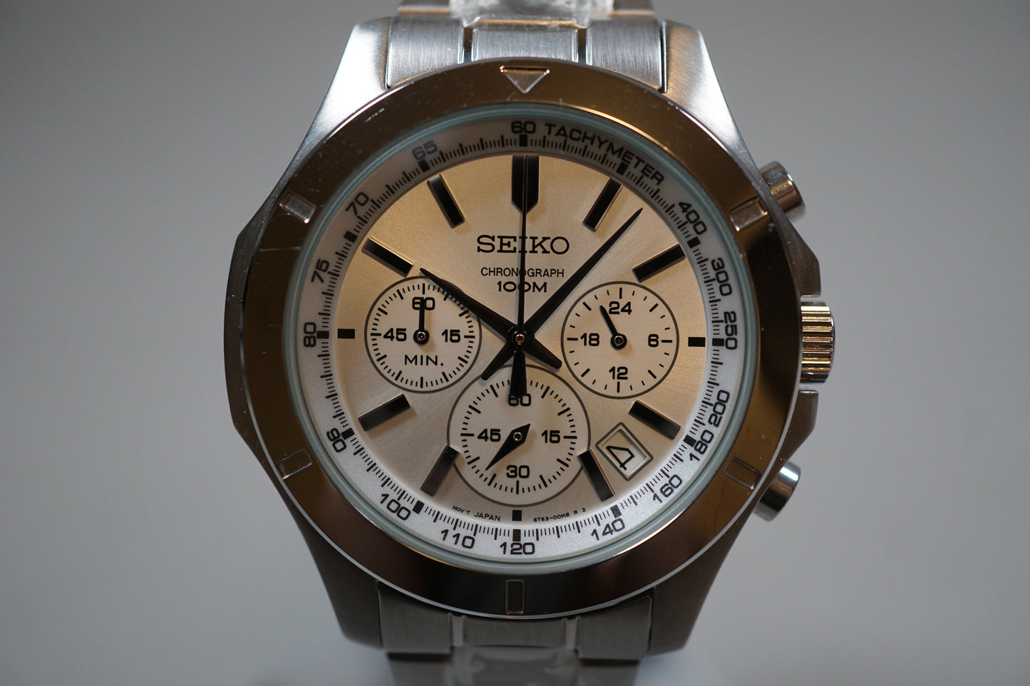 New Seiko SSB099P1 6T63 White Dial Quartz Chronograph Watch