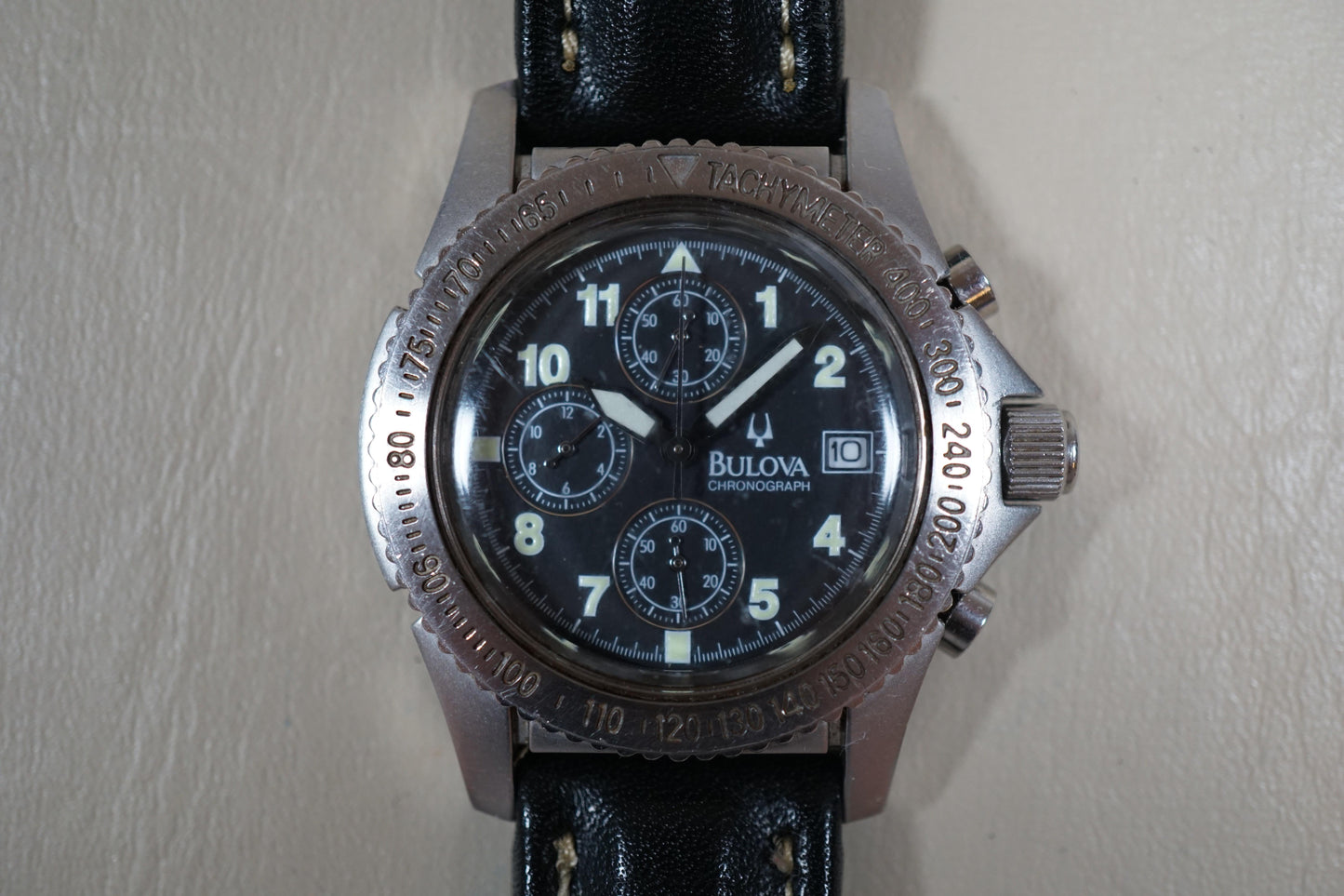 Bulova 46141 Military Chronograph Tachymeter Black Dial Quartz