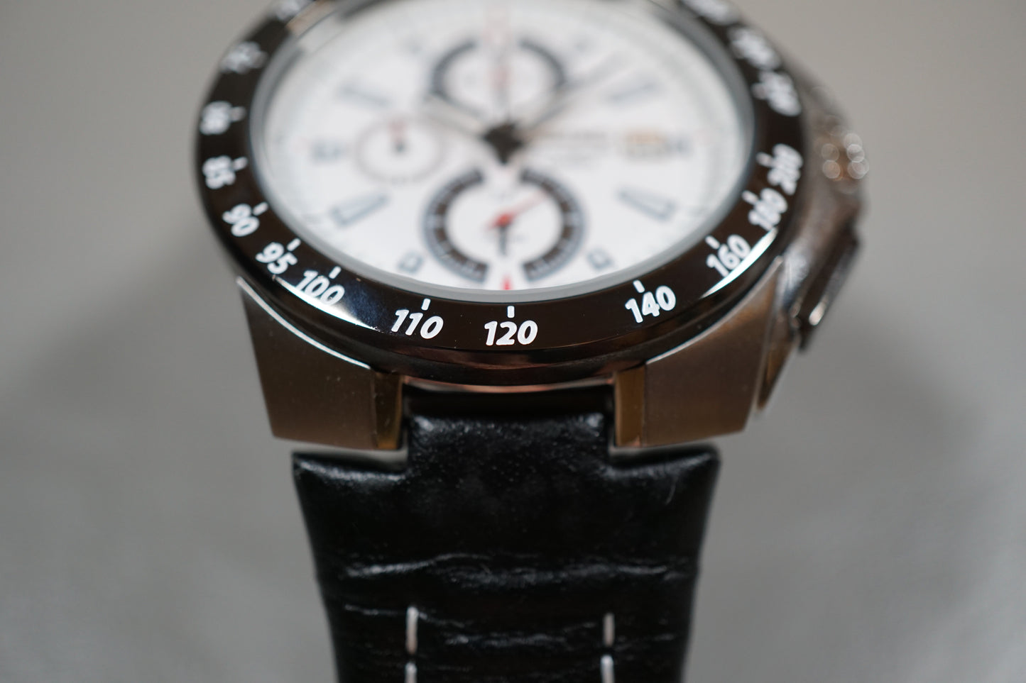 Seiko SNAB13 7T62 White Dial Tachymeter Chronograph Quartz Watch
