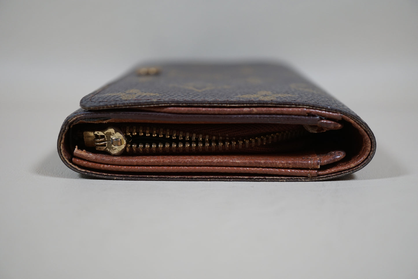 Louis Vuitton Portomone Bier Tresor Monogram M61730 Wallet Broken Zipper