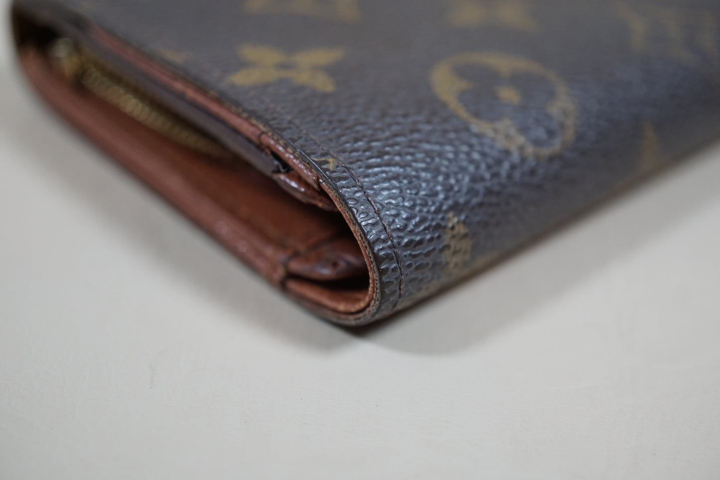 Louis Vuitton Portomone Bier Tresor Monogram M61730 Wallet Broken Zipper