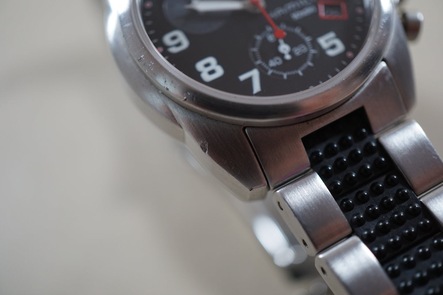 Hamilton Khaki 6303 Field Quartz Chronograph Crown Guard Midsize