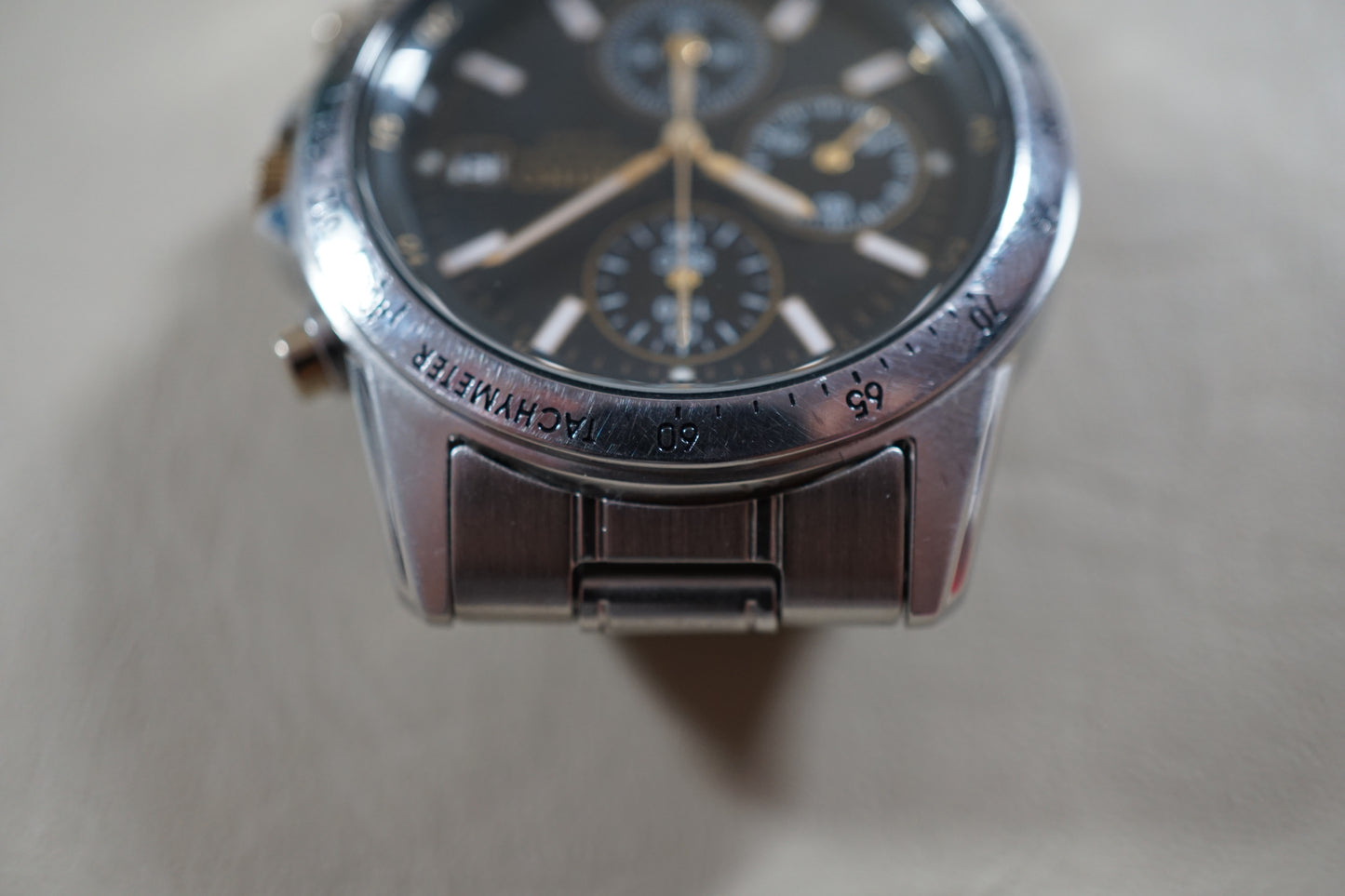 Seiko 7T92-0DW0 Quartz Chronograph Rare Black Gold