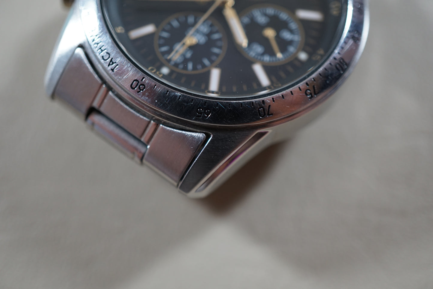 Seiko 7T92-0DW0 Quartz Chronograph Rare Black Gold