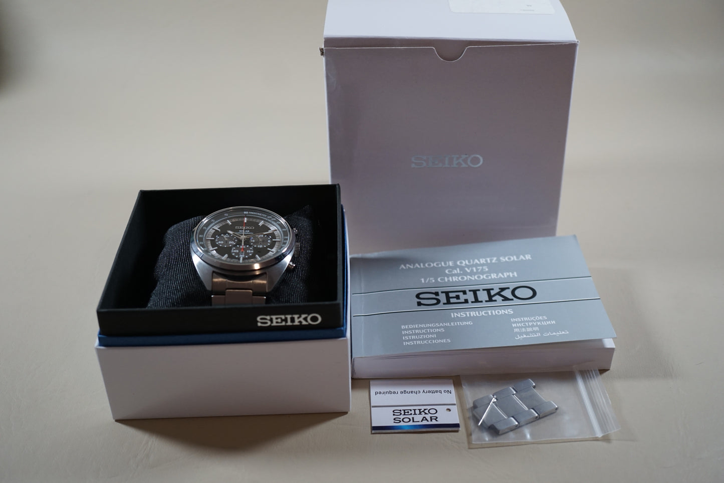 Seiko SSC621P1 V175 Solar Quartz Tachymeter Watch