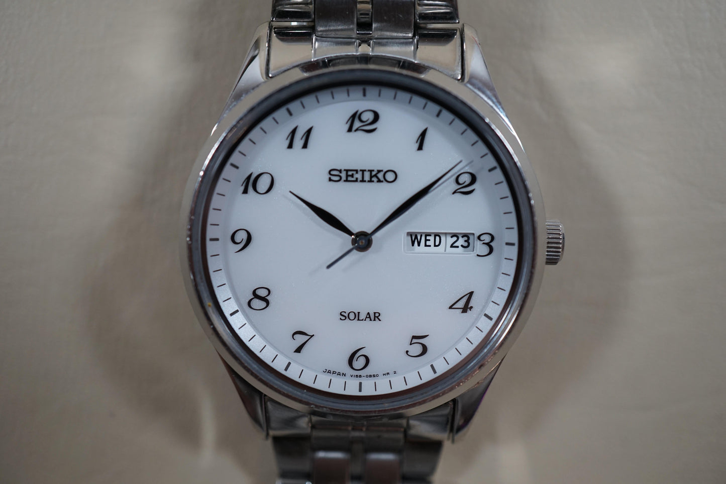Seiko Spirit SBPX067 V158 White Dial Sapphire Solar Quartz