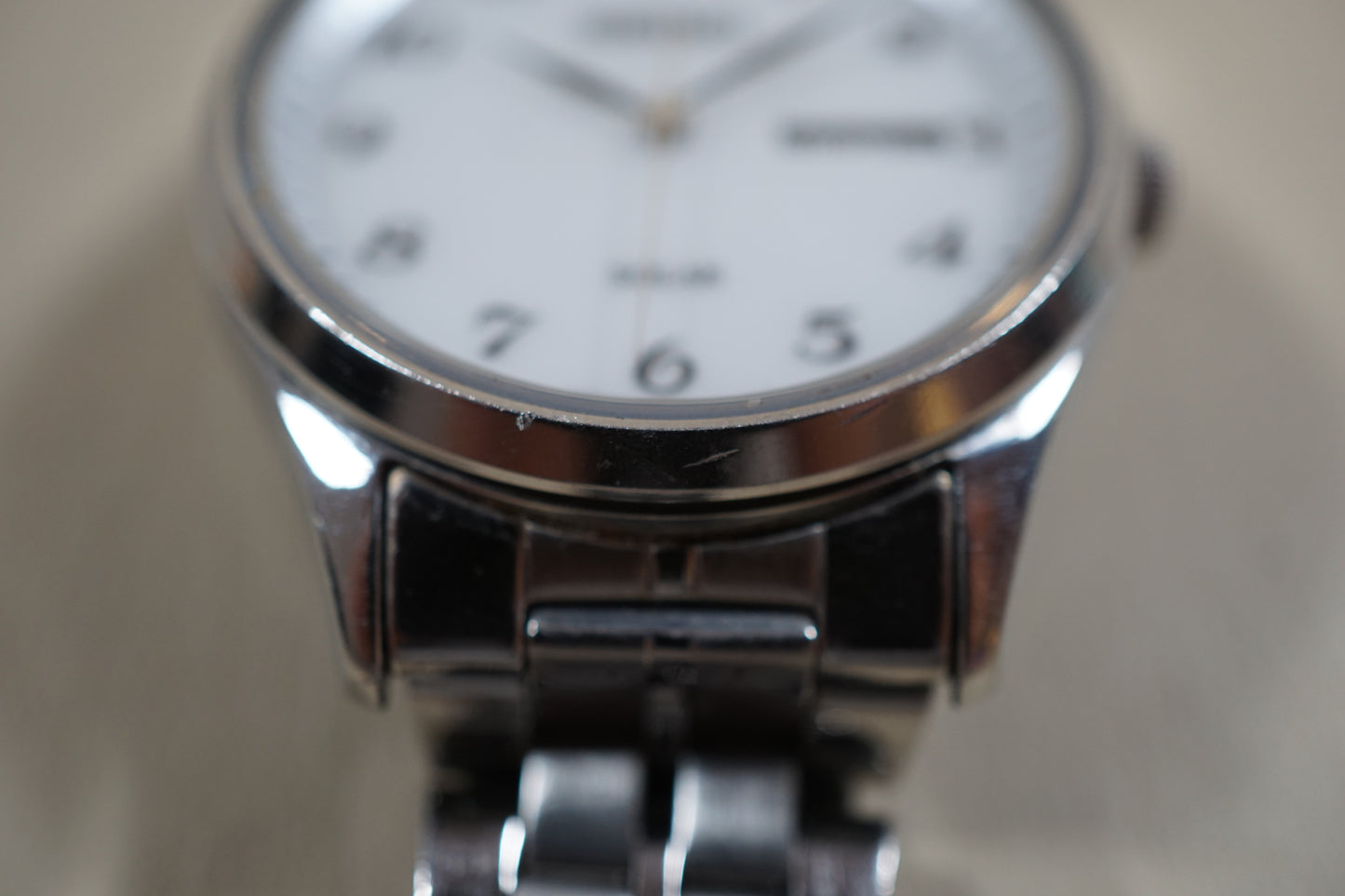 Seiko Spirit SBPX067 V158 White Dial Sapphire Solar Quartz
