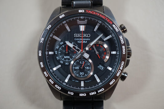 Seiko SSB311P1 8T63 Chronograph Tachymeter Black Quartz