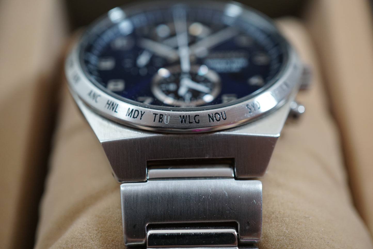 Seiko Spirit SBPJ023 V195 Sapphire Blue Dial Solar Quartz