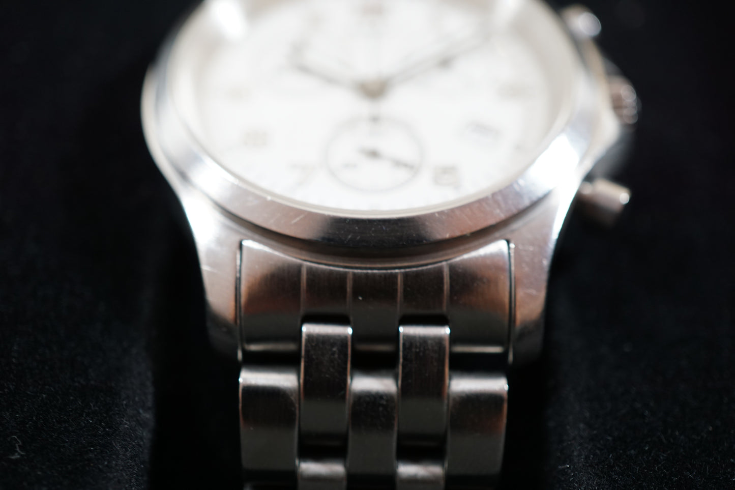 Hamilton Khaki 3832 Field Rare White Dial Military Chronograph Quartz