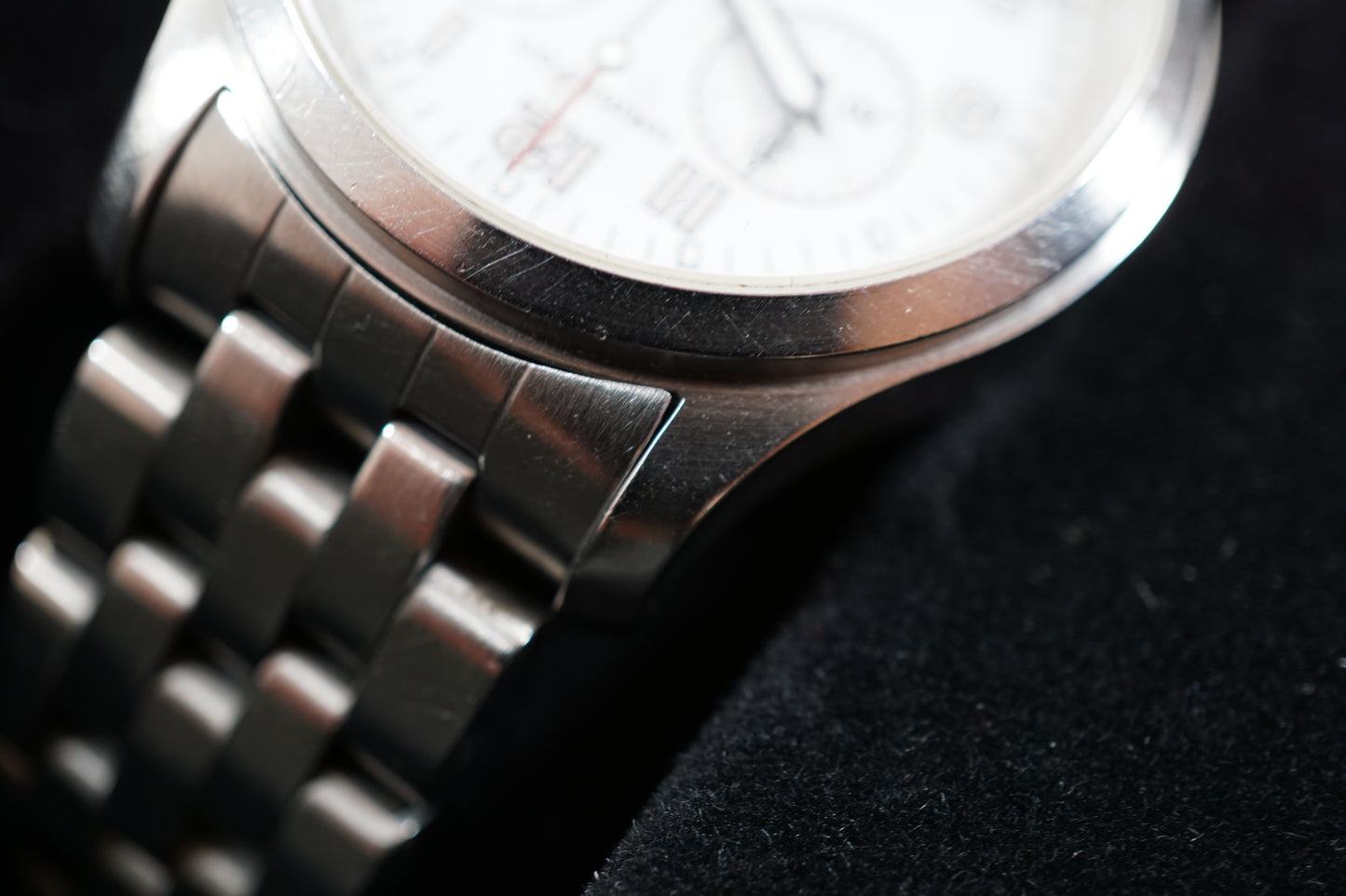 Hamilton Khaki 3832 Field Rare White Dial Military Chronograph Quartz