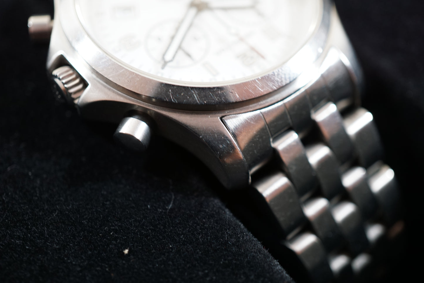 Hamilton Khaki 3832 Field Rare White Dial Military Chronograph Quartz