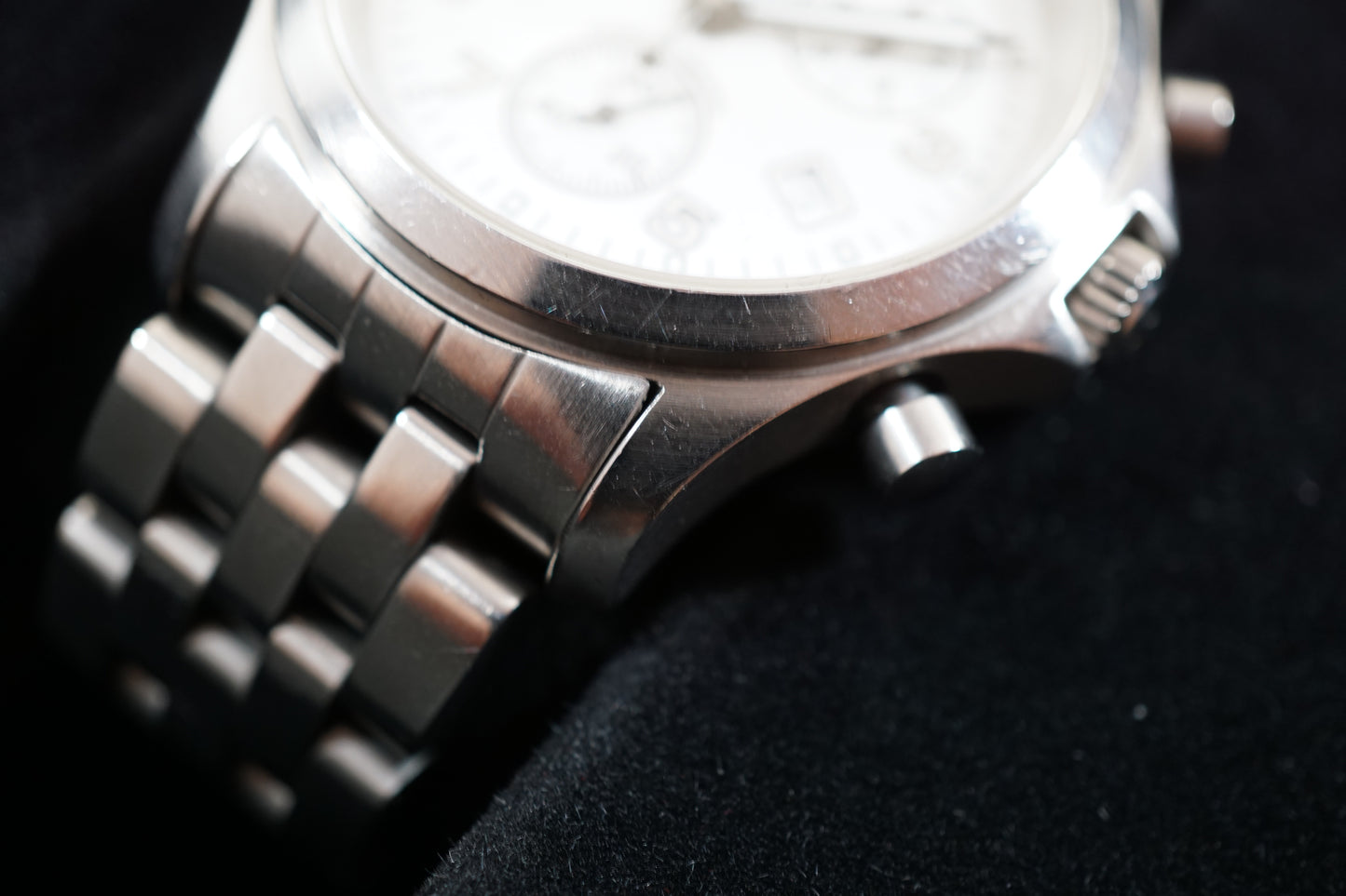 Hamilton Khaki 3832 Field Rare White Dial Military Chronograph Quartz