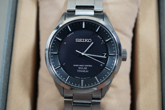 Seiko Spirit SBTM211 7B24 JDM Titanium Radio Solar Quartz