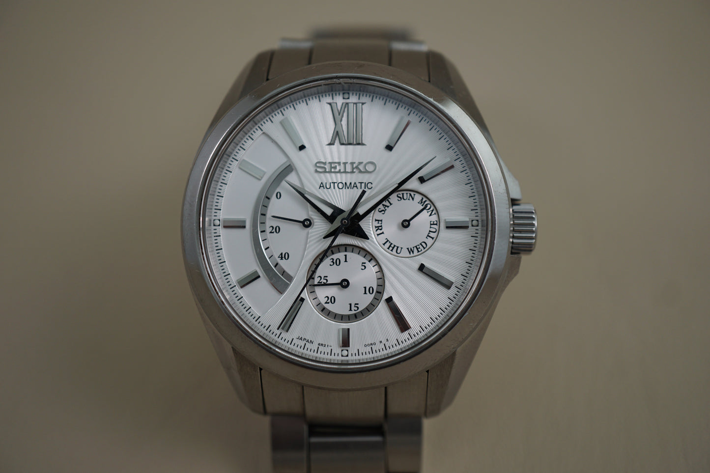 Seiko Brightz SDGC021 6R21 Silver Day Date Automatic