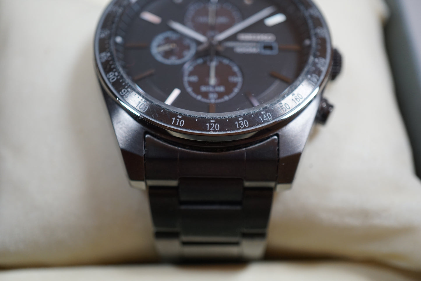 Seiko SSC721P1 V176 Black Dial Chronograph Solar Quartz