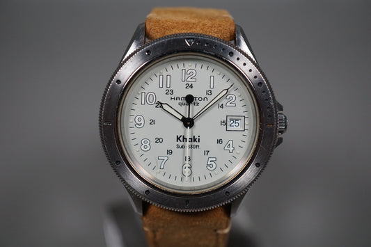 Hamilton Khaki 9859A Rare Vintage Quartz Sub 330Ft 39mm