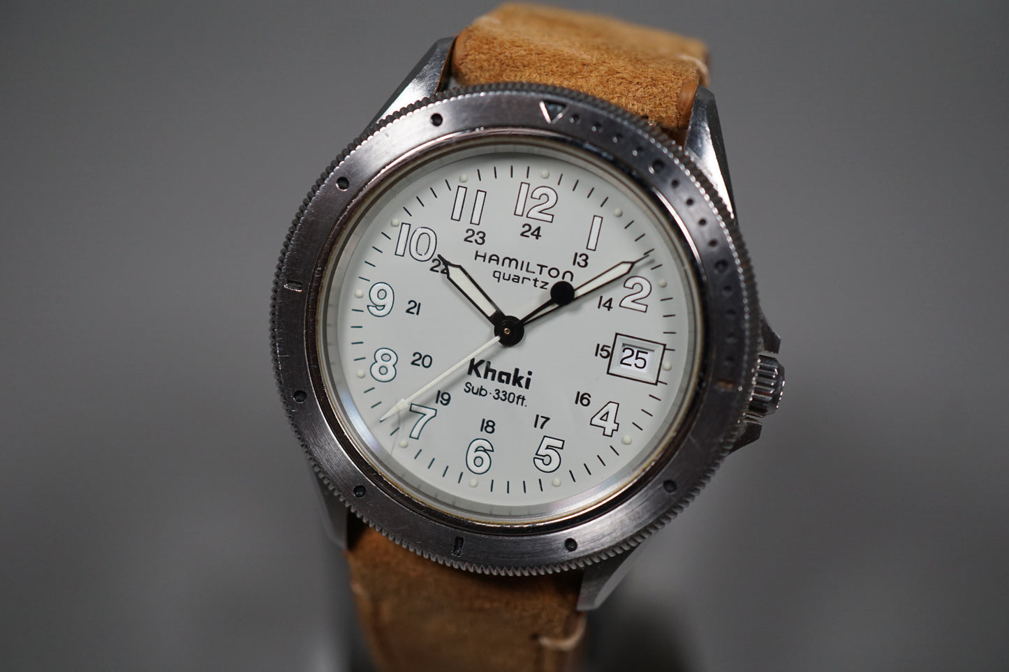 Hamilton Khaki 9859A Rare Vintage Quartz Sub 330Ft 39mm