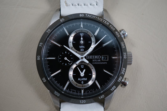 Seiko Spirit SBPY119 V172 Selection Solar Chronograph Black