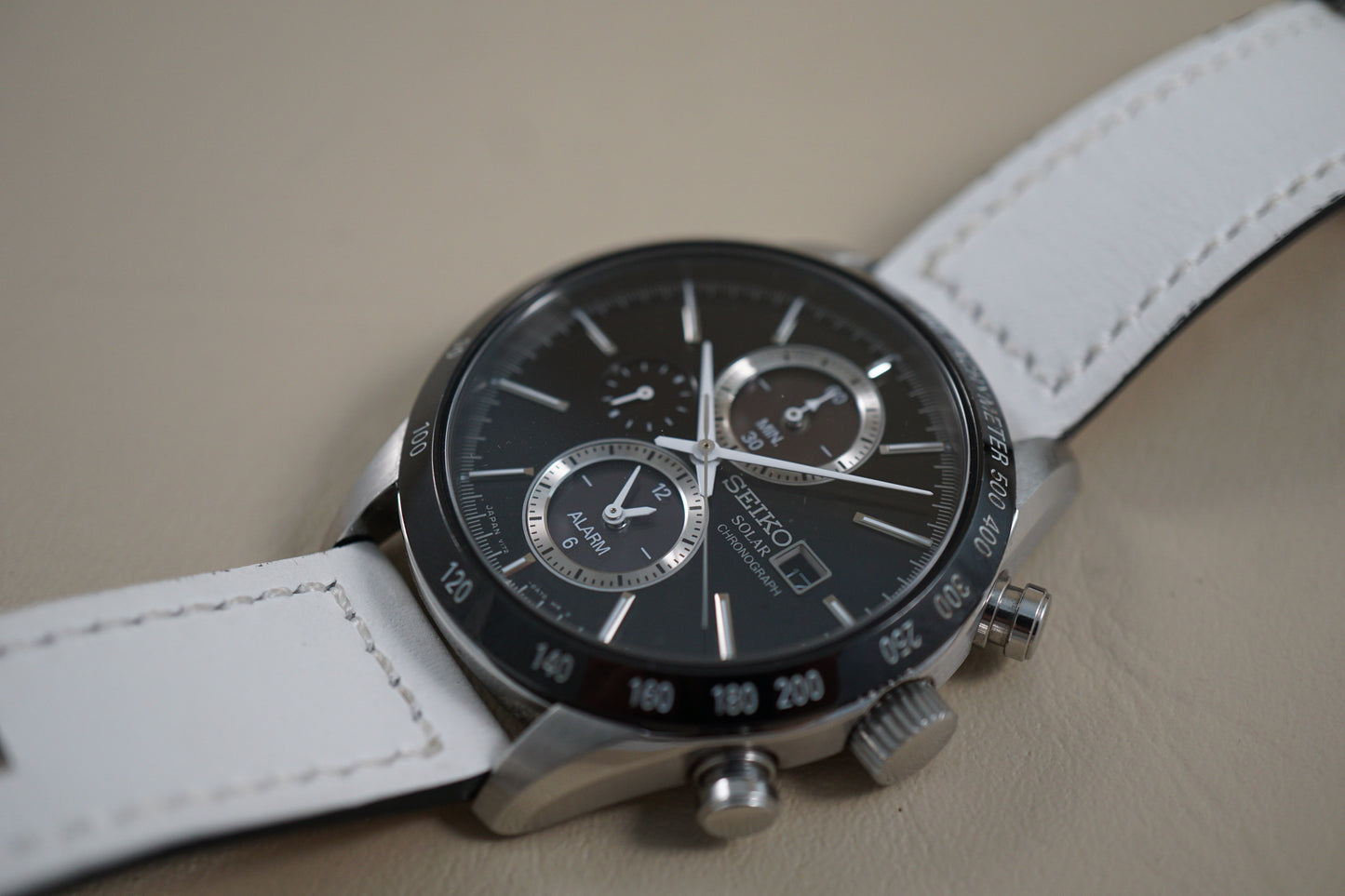 Seiko Spirit SBPY119 V172 Selection Solar Chronograph Black