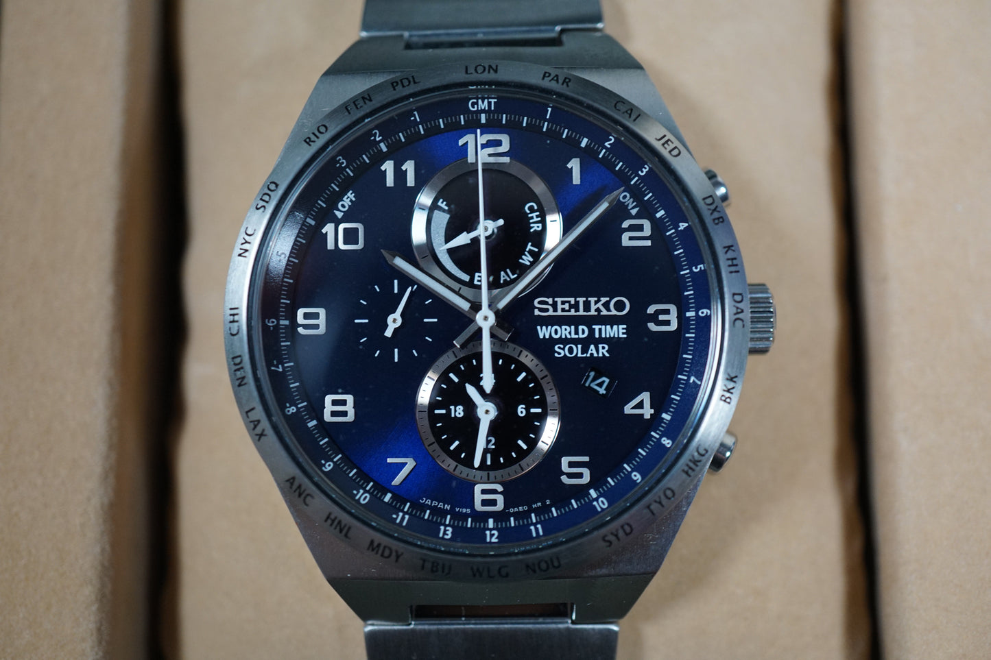 Seiko Selection SBPJ023 V195 Solar Sapphire Blue Dial