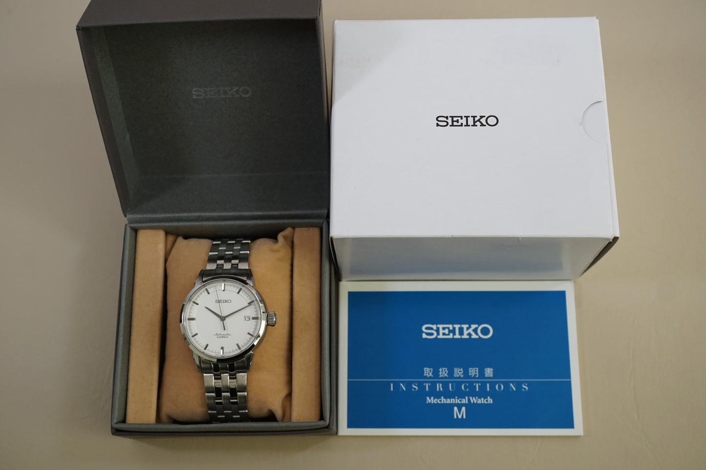 Seiko Presage SARX021 6R15 Automatic Sapphire Bracelet White Dial