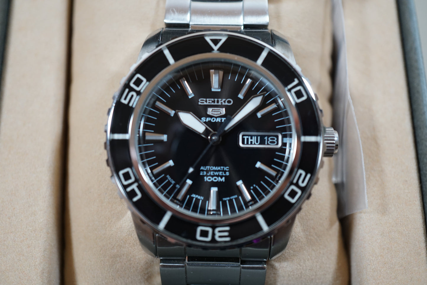 Seiko 5 Sports SNZH55J1 7S36 Fifty Five Fathoms Automatic Black