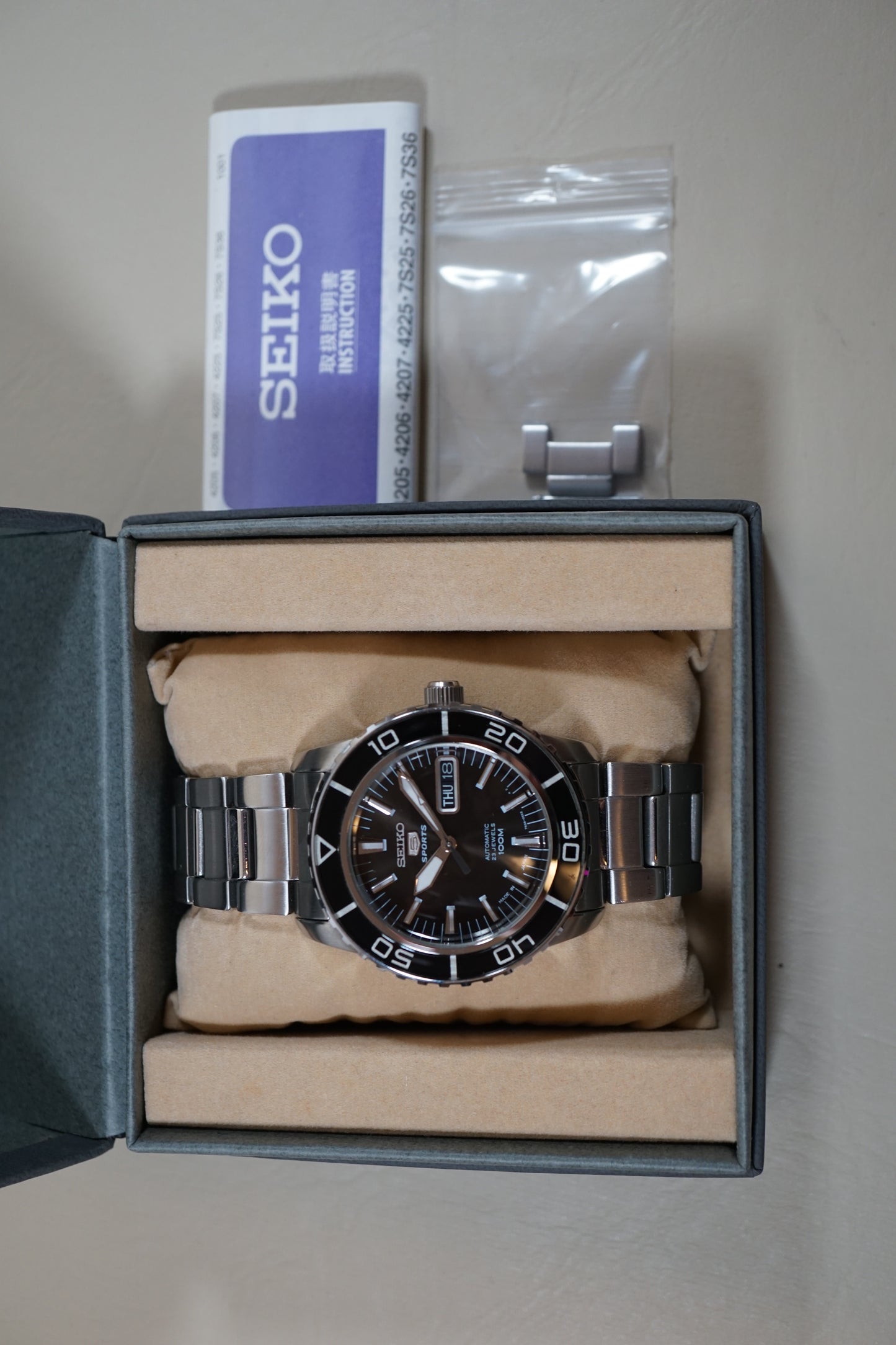 Seiko 5 Sports SNZH55J1 7S36 Fifty Five Fathoms Automatic Black