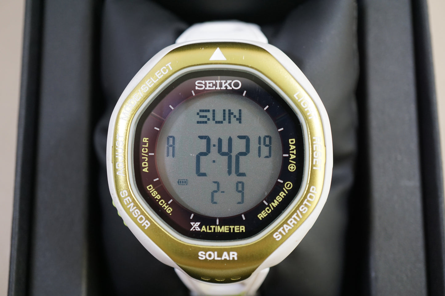 Seiko Prospex SBEB029 S822 Solar Digital Alpinist White Green