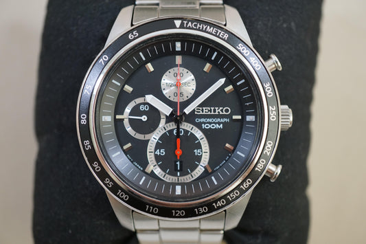Seiko SNDD85 7T92 1/20 Chronograph Alarm Black Dial Quartz