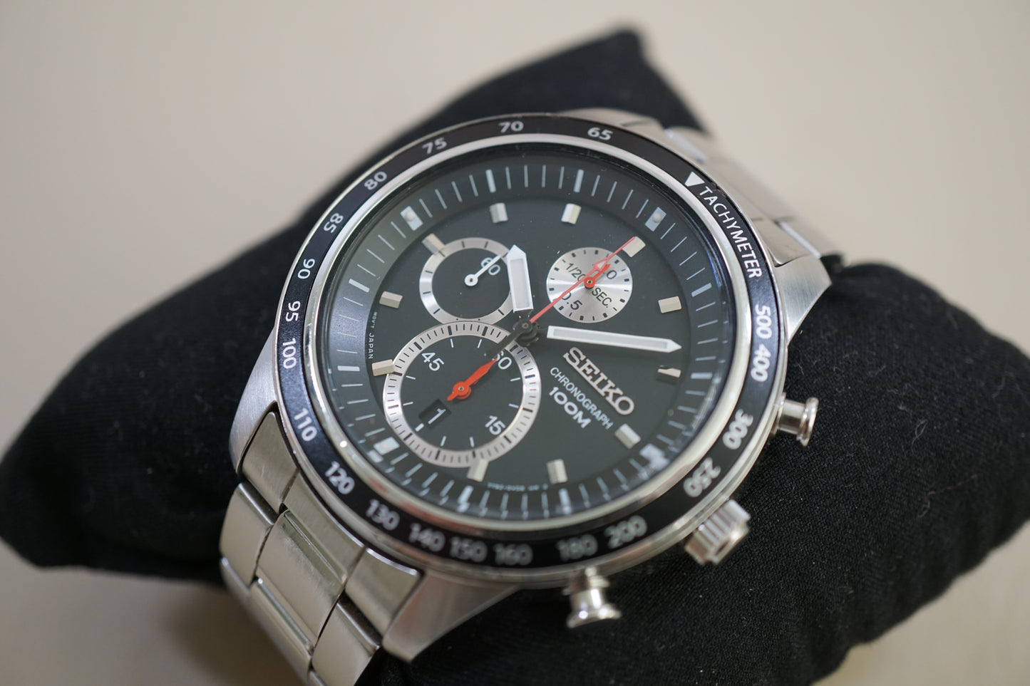 Seiko SNDD85 7T92 1/20 Chronograph Alarm Black Dial Quartz