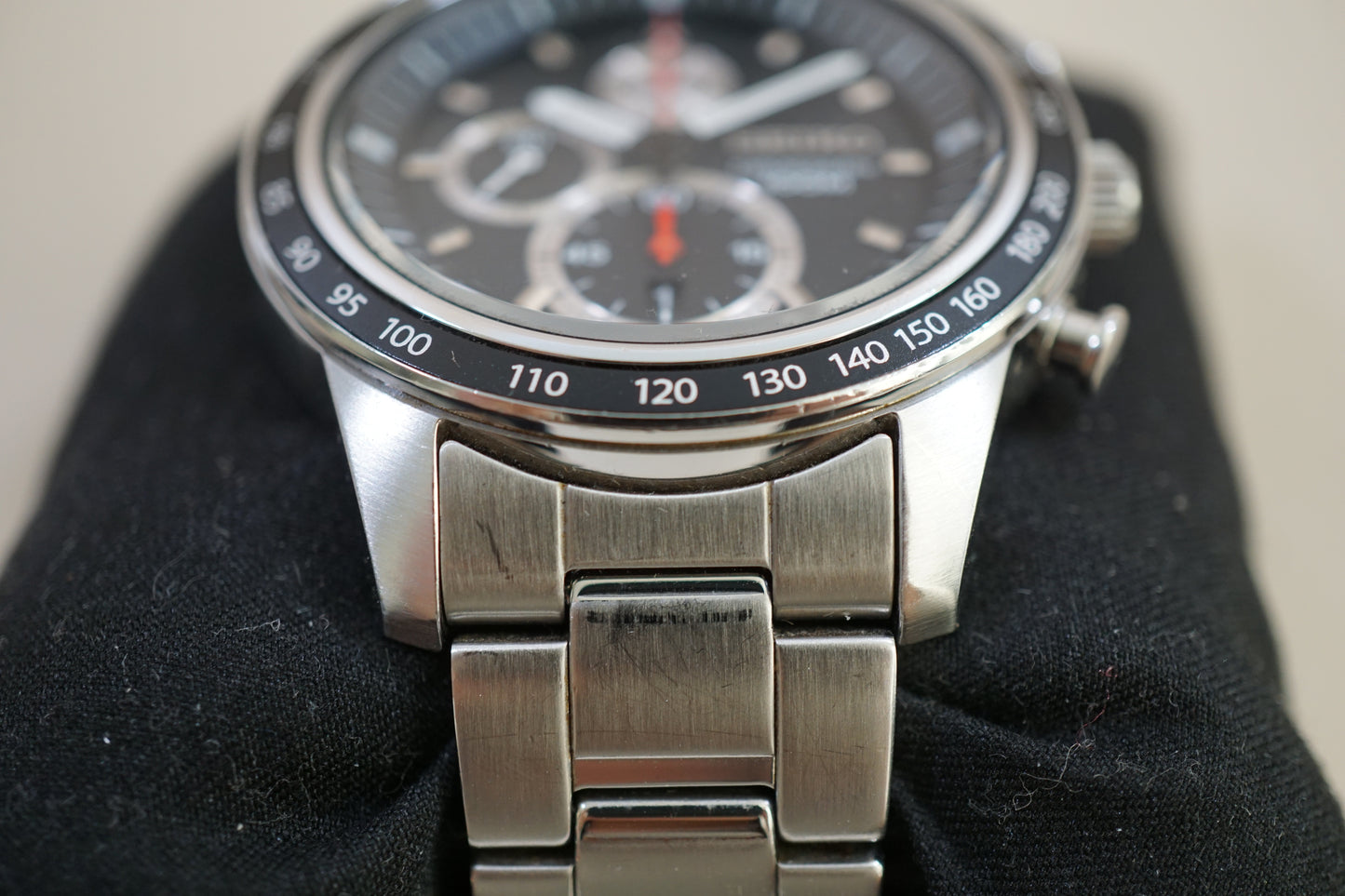 Seiko SNDD85 7T92 1/20 Chronograph Alarm Black Dial Quartz