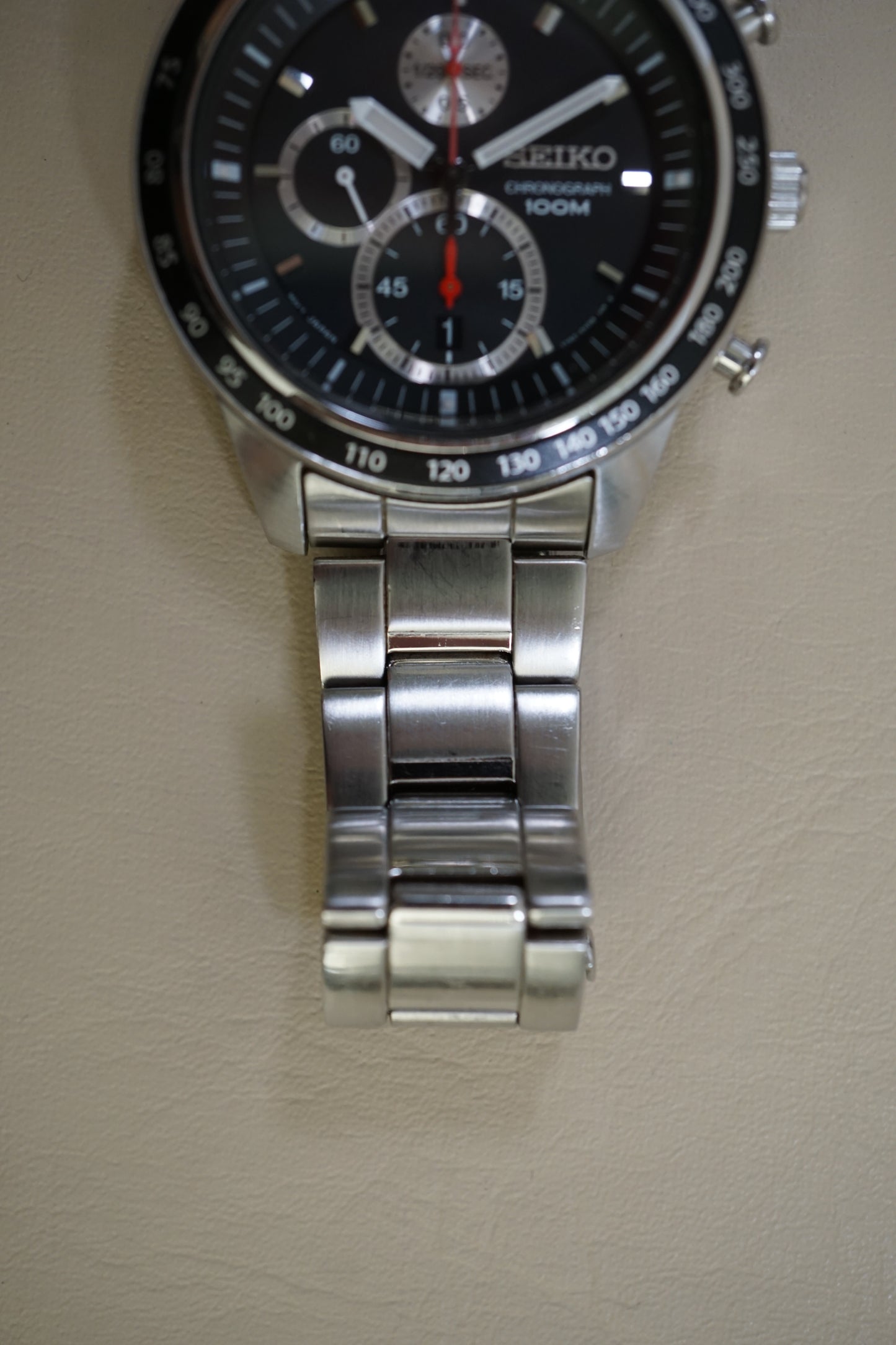 Seiko SNDD85 7T92 1/20 Chronograph Alarm Black Dial Quartz
