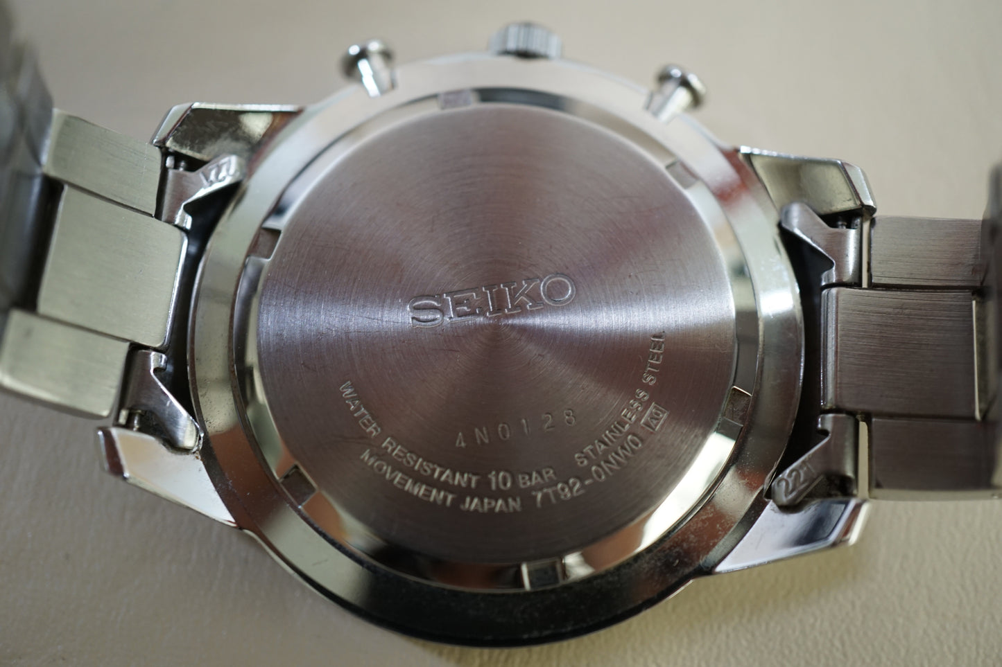 Seiko SNDD85 7T92 1/20 Chronograph Alarm Black Dial Quartz